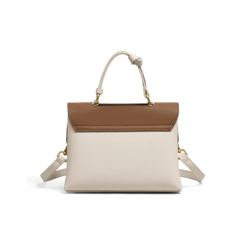 PT'SON Cow Leather Handbags Shoulder Bag Crossbody Bag Regular Women's White & Coffee-4