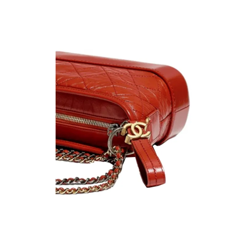 CHANEL Little Golden Ball Cow Leather Hobo Bag, Backpack, Handbag, Shoulder Bag, Crossbody Bag Women's Rusty Red-4