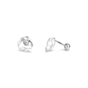 ETAHLOVE Sterling Silver Stud Earrings Women's Silver