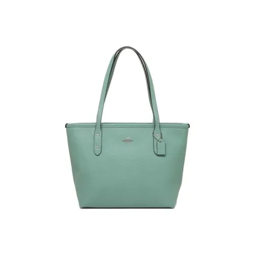 COACH City Zip Tote Solid Color Leather Tote Bag, Shopping Bag, Handbag, Shoulder Bag Women's