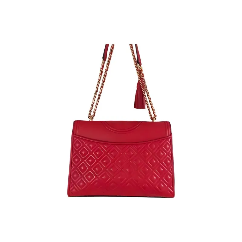 TORY BURCH Fleming Sheepskin Shoulder Bag Crossbody Bag Medium Size Women's Bright Red-5