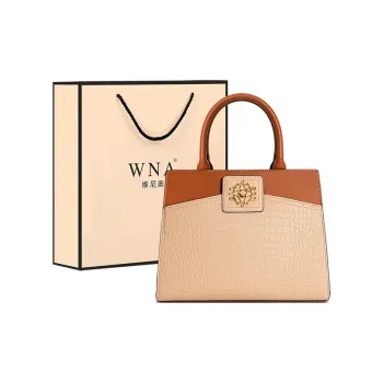 Vigno Synthetic Leather Handbag One Shoulder Crossbody Tote Pack Regular Women's Apricot
