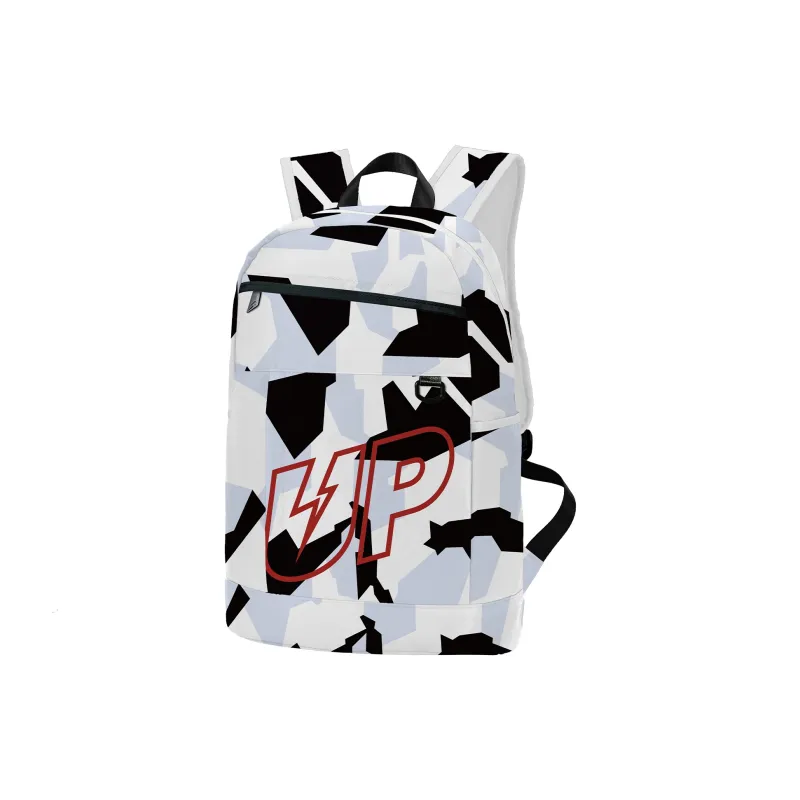 TURN UP Polyester Students Backpack Unisex White-1