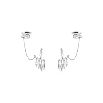 BOONEE ALUS Synthetic Cubic Zirconia Clip On Earrings Women's