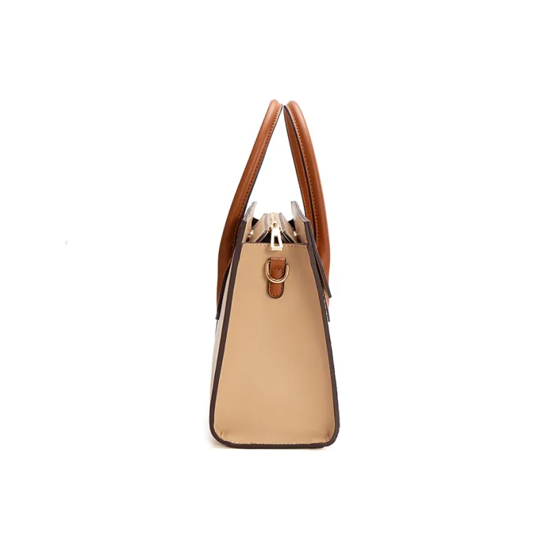 Vigno Synthetic Leather Portable Tote Bag Shoulder Bag Crossbody Bag Regular Women's Apricot-3