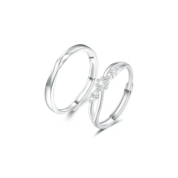 LUCA Sterling Silver Rings Unisex Silver White