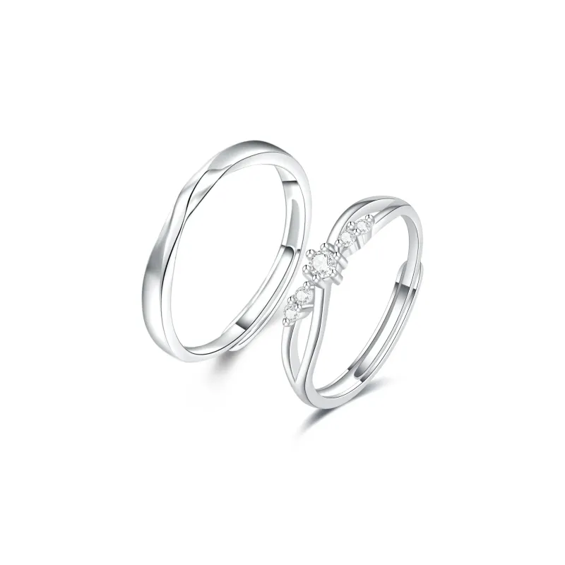 LUCA Sterling Silver Rings Unisex Silver White-0