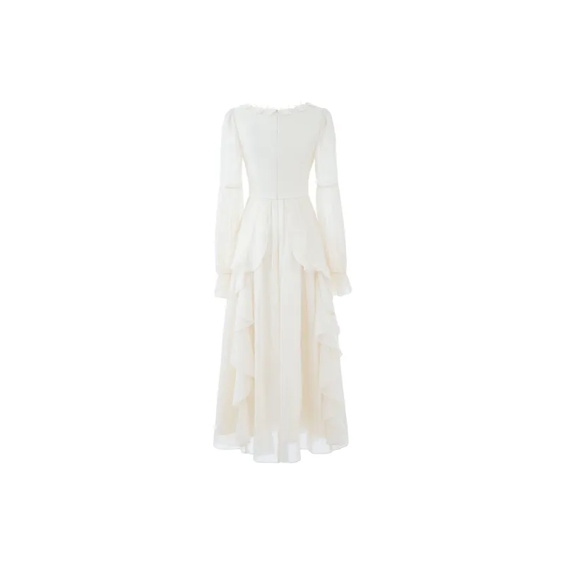 Blovelan Long Sleeved Dress Women's Fairy Apricot-1