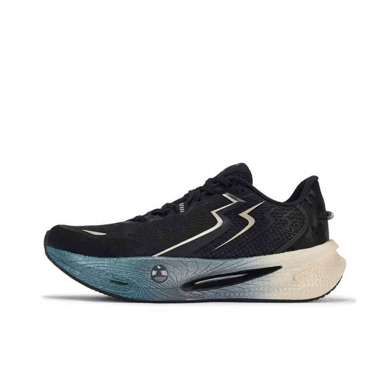 361° Anti Slip Wear Resistant Low Top Sprint Running Shoes Men's Obsidian Black Champagne Gold-0