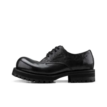 HANQIAORIJI Black Blood Series Wear Resistant Height Increasing Low Top Casual Shoes Unisex Black