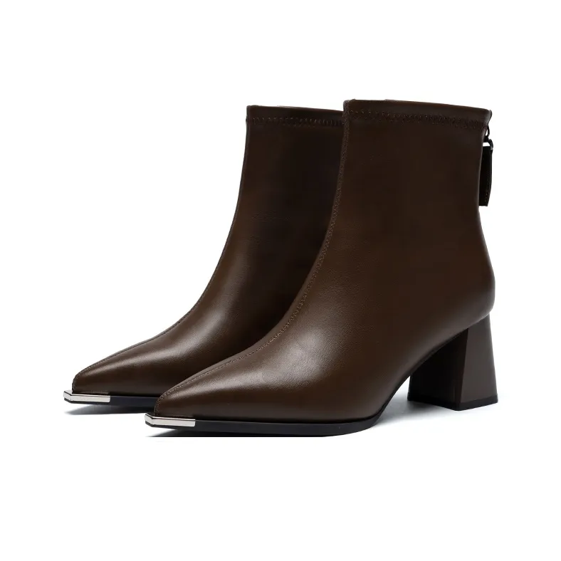 ZHR Ankle Boots Women's Black/Milk Tea/Beige-29