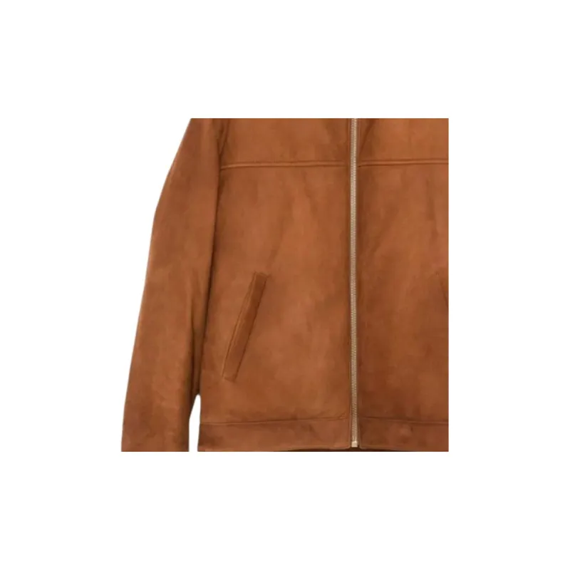 PRADA Leather Jacket Men's Brown-5
