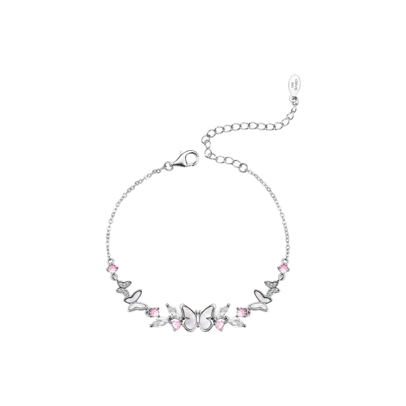 Disney S925 Silver Bracelets Women's Silver Pink-1