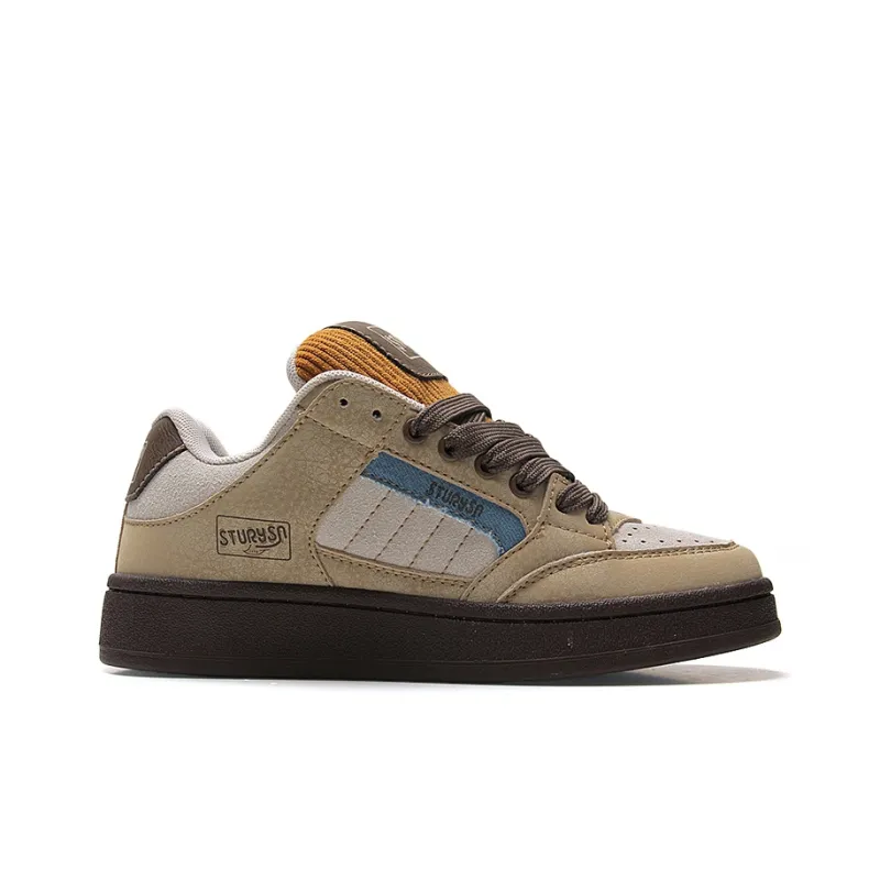 STUR YSN Wear resistant And Lightweight Low Top Skateboard Shoes Unisex Brown White Blue-1