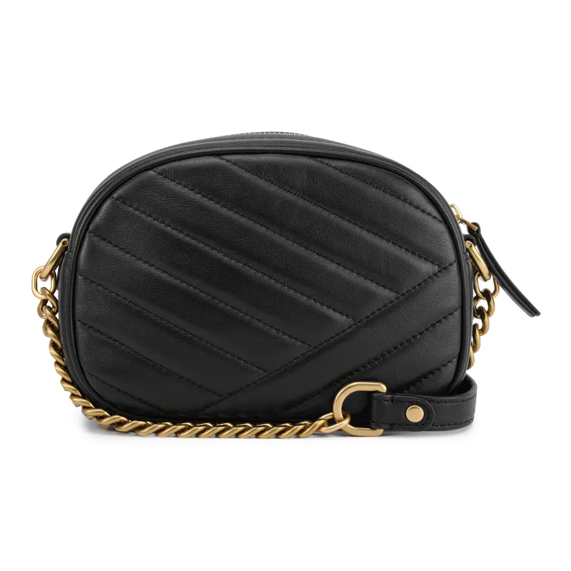 TORY BURCH Kira Sheepskin Camera Bag, Shoulder Bag, Crossbody Bag Women's Black Gold-2