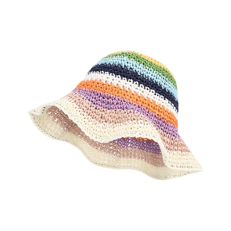 SLEEPYWALK Straw Paper Bucket Hats Unisex-2