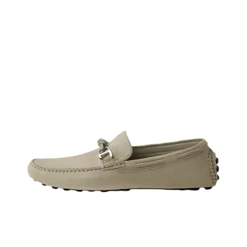 HERMES Alessandro Gommino Loafers Men's Beige