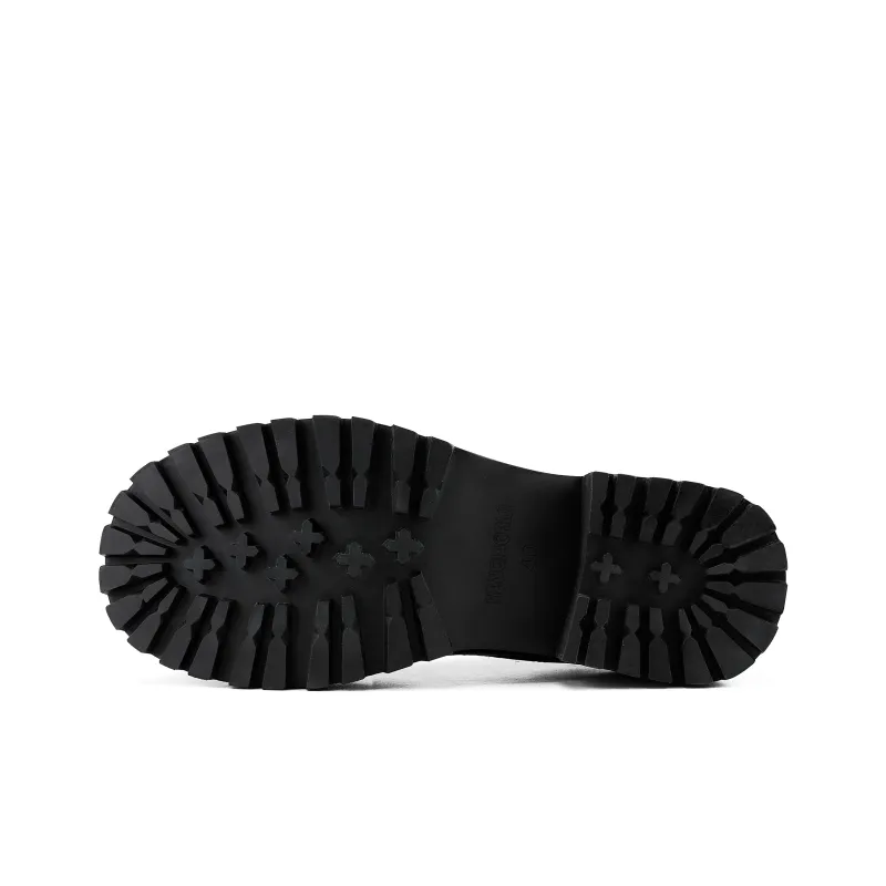 HANQIAORIJI Black Blood Series Wear Resistant Height Increasing Low Top Casual Shoes Unisex Black-7