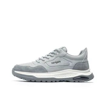 NAVIGARE Small Sailboats Height Increasing Low Top Casual Shoes Men's Light Gray