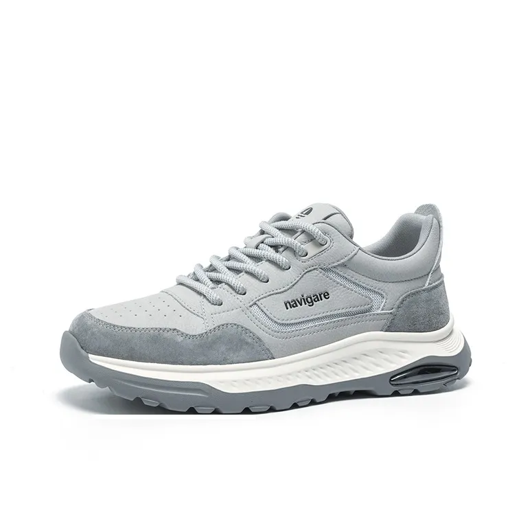 NAVIGARE Small Sailboats Height Increasing Low Top Casual Shoes Men's Light Gray-1
