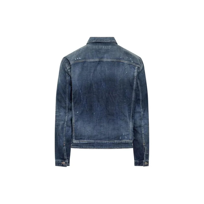 DSQUARED 2 Logo Patch Distressed Denim Jacket-1