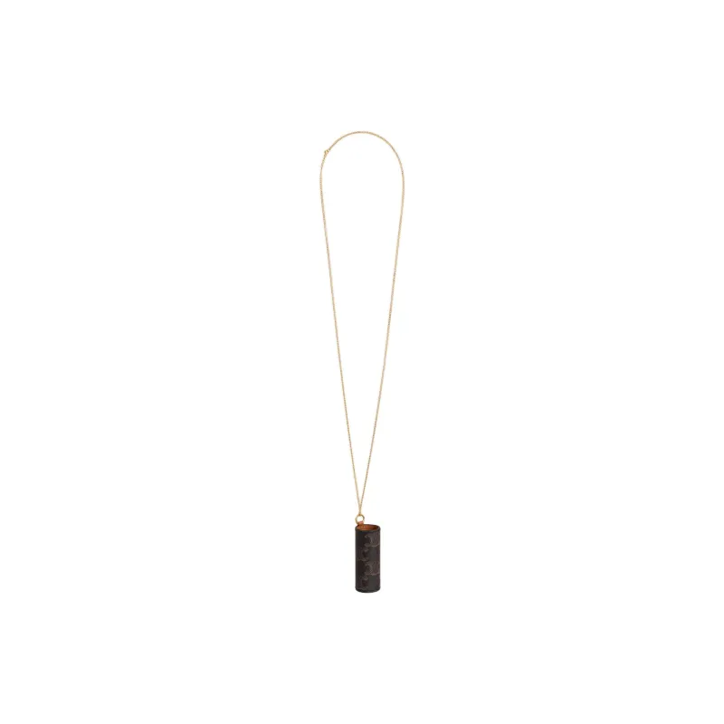 CELINE Lipstick Necklace In Triomphe Canvas And Calfskin-2