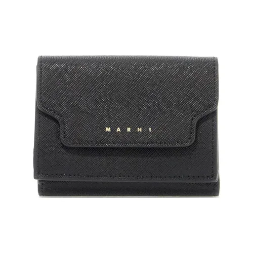 MARNI Cow Leather Wallet Women's Black
