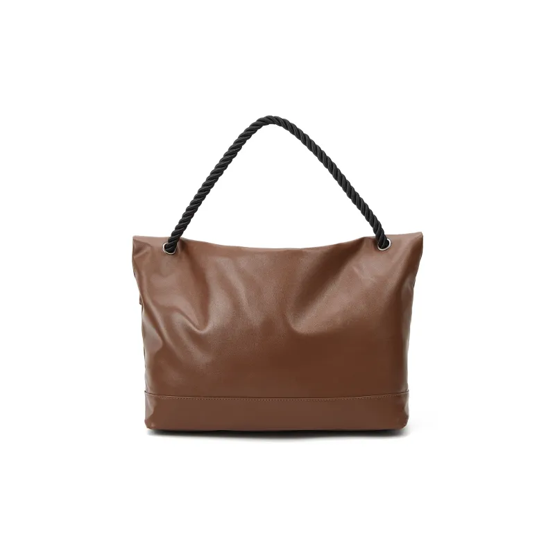 TAKI PU Versatile Commute Travel Shoulder Bag, Crossbody Bag, Handbag Regular Unisex Brown/Black-7