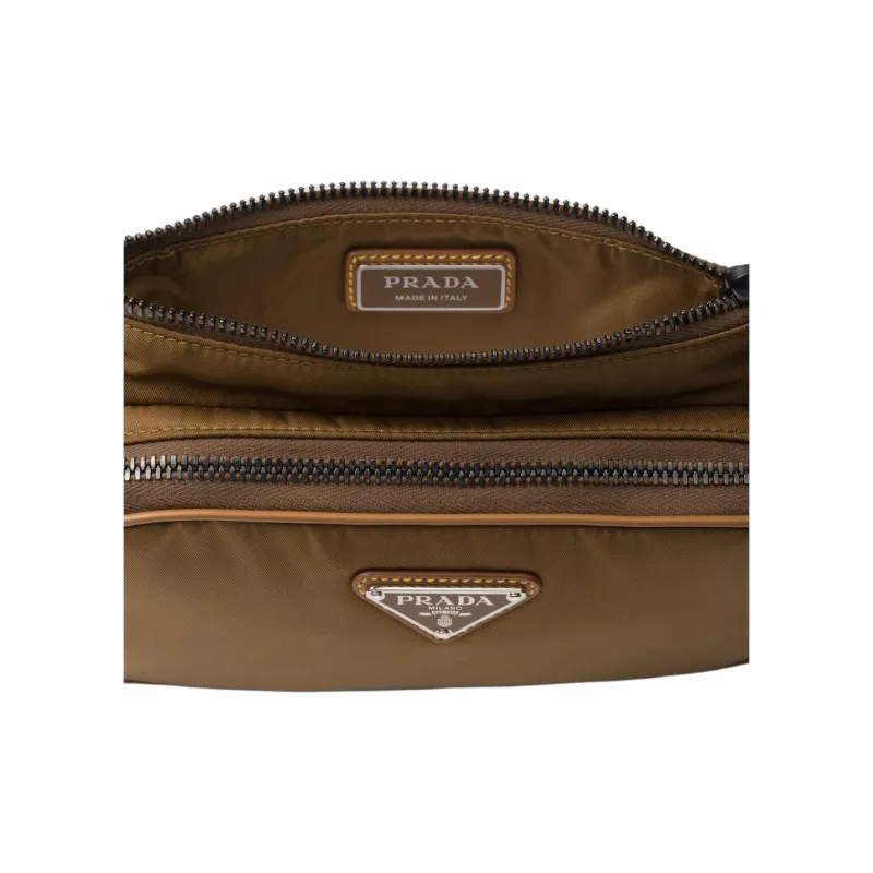 PRADA Recycled Nylon Crossbody One Shoulder Fanny Pack Men's Brown-3
