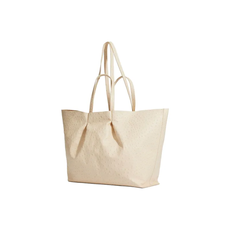 Other Stories Leather Handbag Large Size Women's Ivory-1