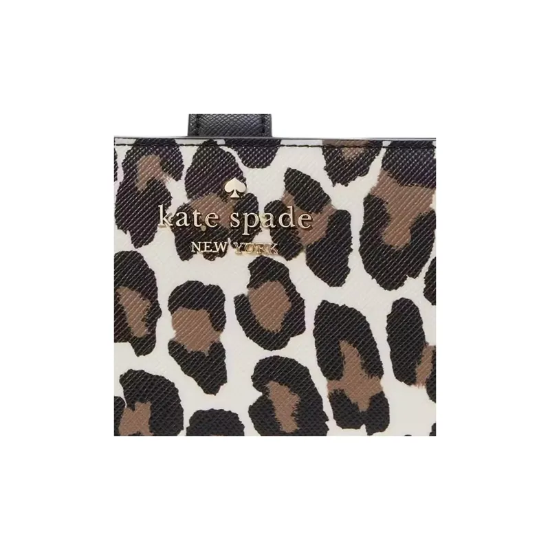 Kate Spade Cross Grain PVC Polyvinyl Chloride Wallet Medium Size Women's Leopard Print-4