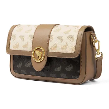 FAIRWHALE PVC Shoulder Bag, Crossbody Bag Large Size Women's Dark Coffee