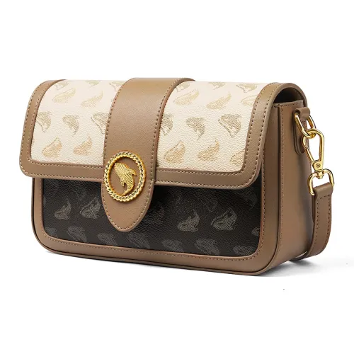 FAIRWHALE PVC Shoulder Bag Crossbody Bag Large Size Women's Dark Coffee