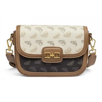 FAIRWHALE PVC Shoulder Bag Large Size Women's Dark Coffee