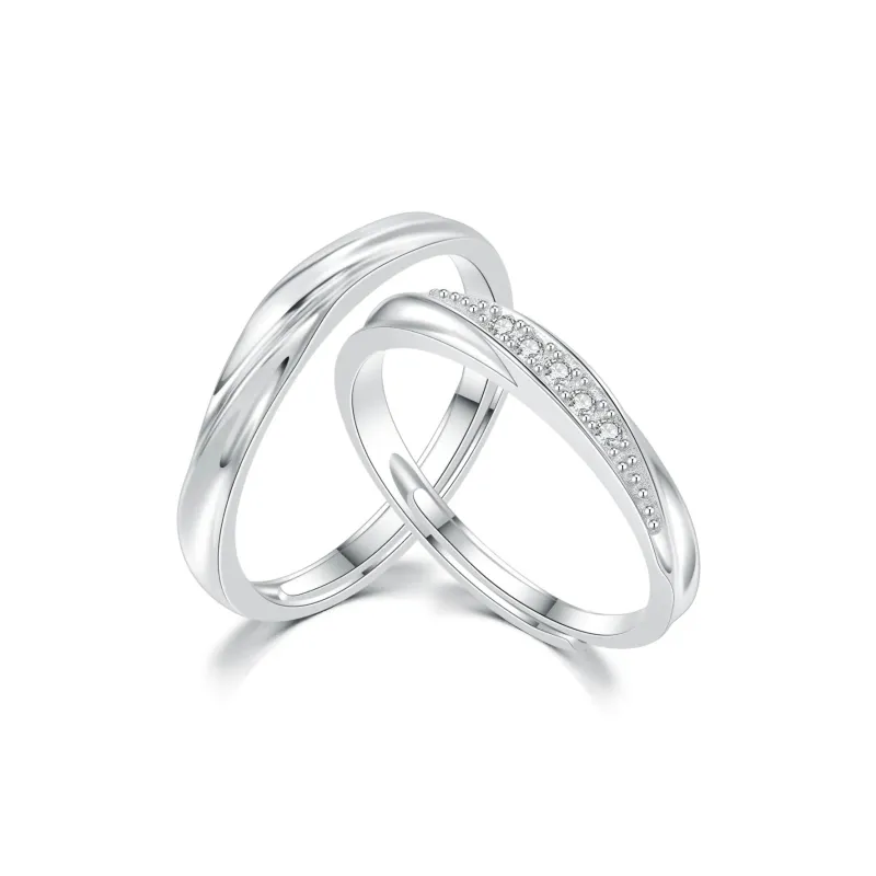LUCA S999 Pure Rings Unisex Silver white Gift Box-1