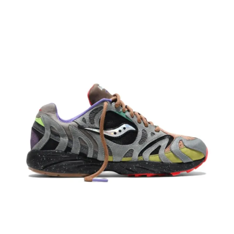 Bodega x Saucony Grid Azura 2000 Anti Slip Wear Resistant Low Top Running Shoes Unisex Gray-1