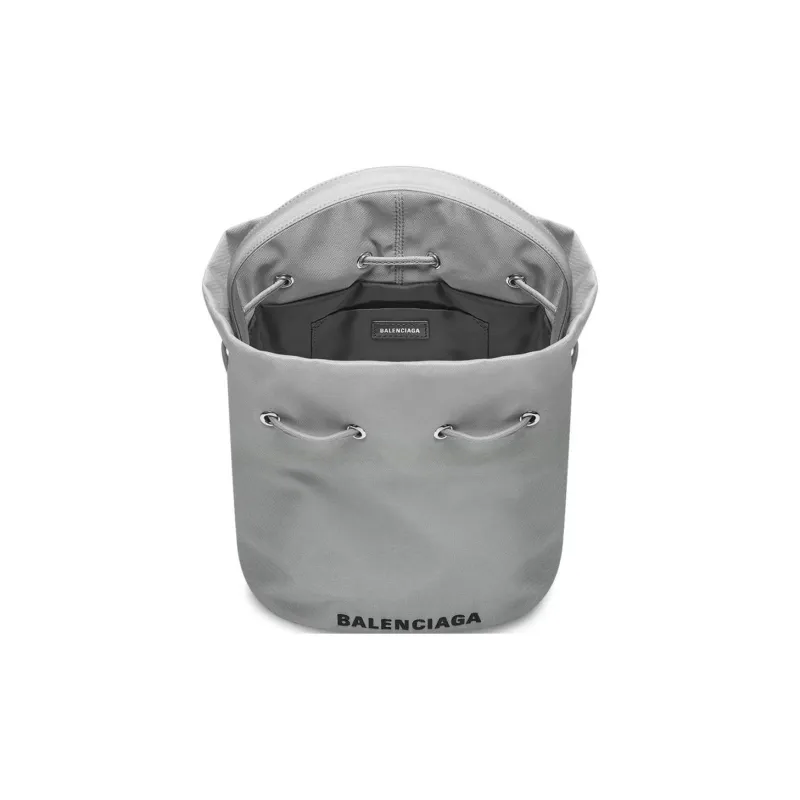 Balenciaga WHEEL Polyamide Bucket Bags Shoulder Bag Crossbody Bag Handbag Small Size Women's Gray-4