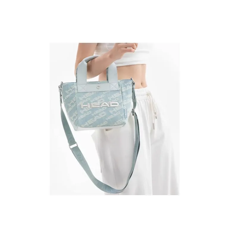 HEAD Tote Bag Shopping Bag Shoulder Bag Crossbody Bag Small Size Unisex Light Blue/Beige-3
