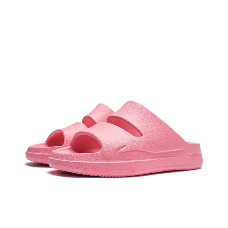 LiNing Soft Clap Slip-Resistant Slide Slippers Unisex Fairy Mist Pink-2