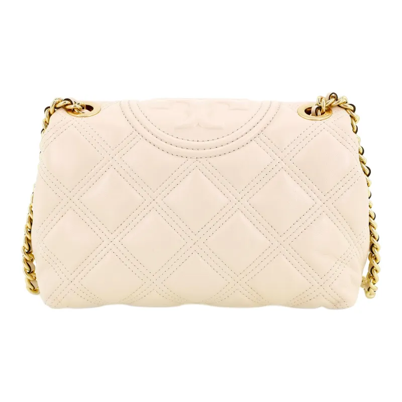 TORY BURCH Fleming Sheepskin Chain Crossbody Bag, Shoulder Bag Small Size Women's Cream White-2