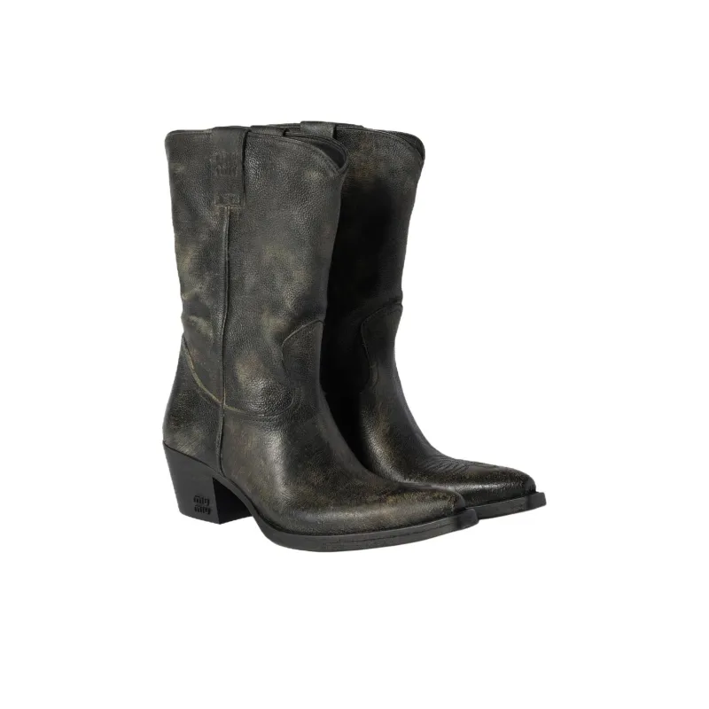 MIU MIU Texan Ankle Boots 4.5cm Women's Brown-2