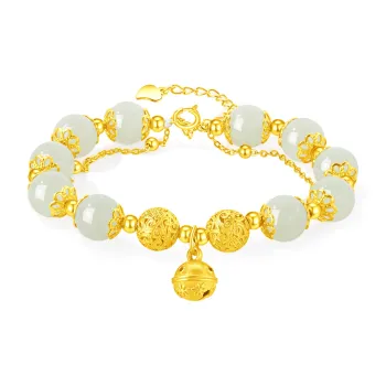 Lao Feng Xiang Hetian Jade Bracelets Green Jade Women's