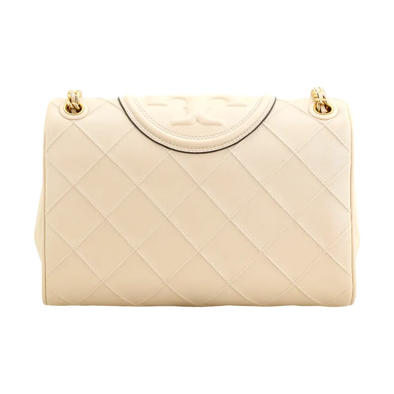 TORY BURCH Fleming Leather Portable Crossbody Bag Shoulder Bag Women's Cream-2