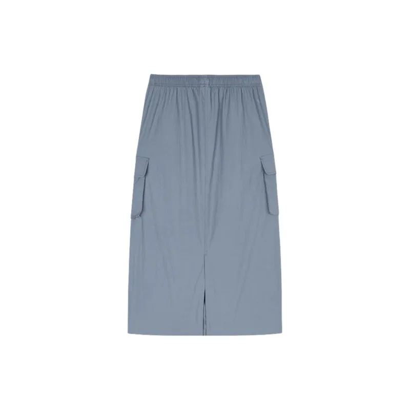 CHAOJIANTA Casual Long Skirt Women's Carbon Gray-1