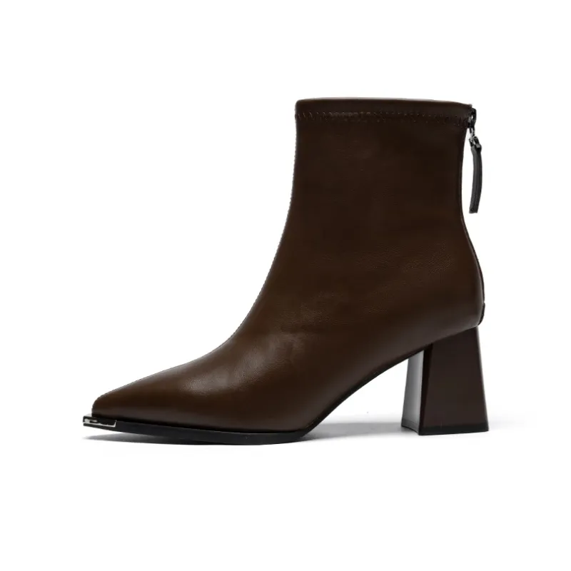 ZHR Ankle Boots Women's Black/Milk Tea/Beige-28