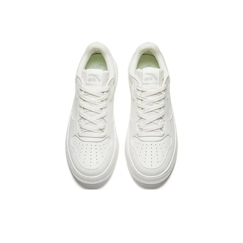 Anta Relaxed Slip-Resistant Cushioning Low-Top Skateboard Shoes Men's White-9