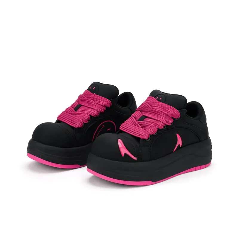 SMILEY White Whale Series Low Top Skateboard Shoes Women's Raspberry Filling-1