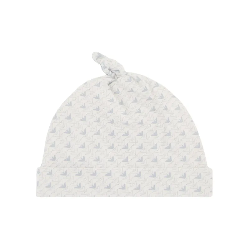 EMPORIO ARMANI Jersey Beanie With Op art Eagles-1