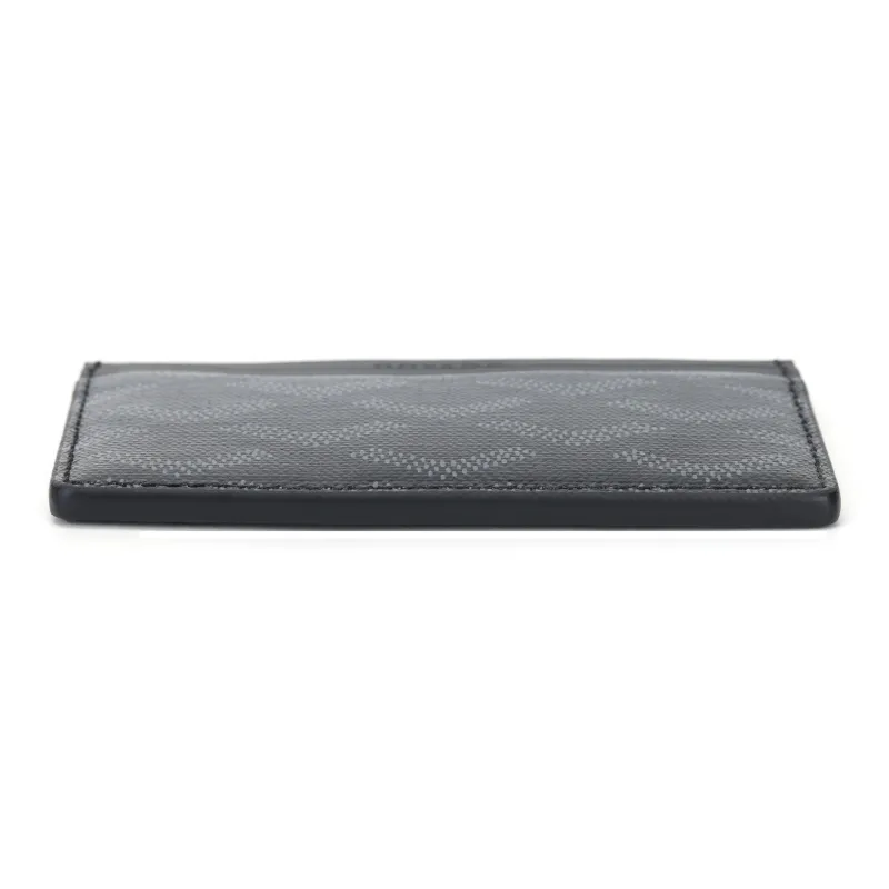 GOYARD Saint Sulpice Canvas With Calfskin Card Holder Card Holder Unisex Pitch Black-4
