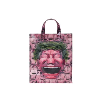 CDG Play Polyurethane Tote Bag Shopping Bag Handbag Unisex Cherry Blossom Pink
